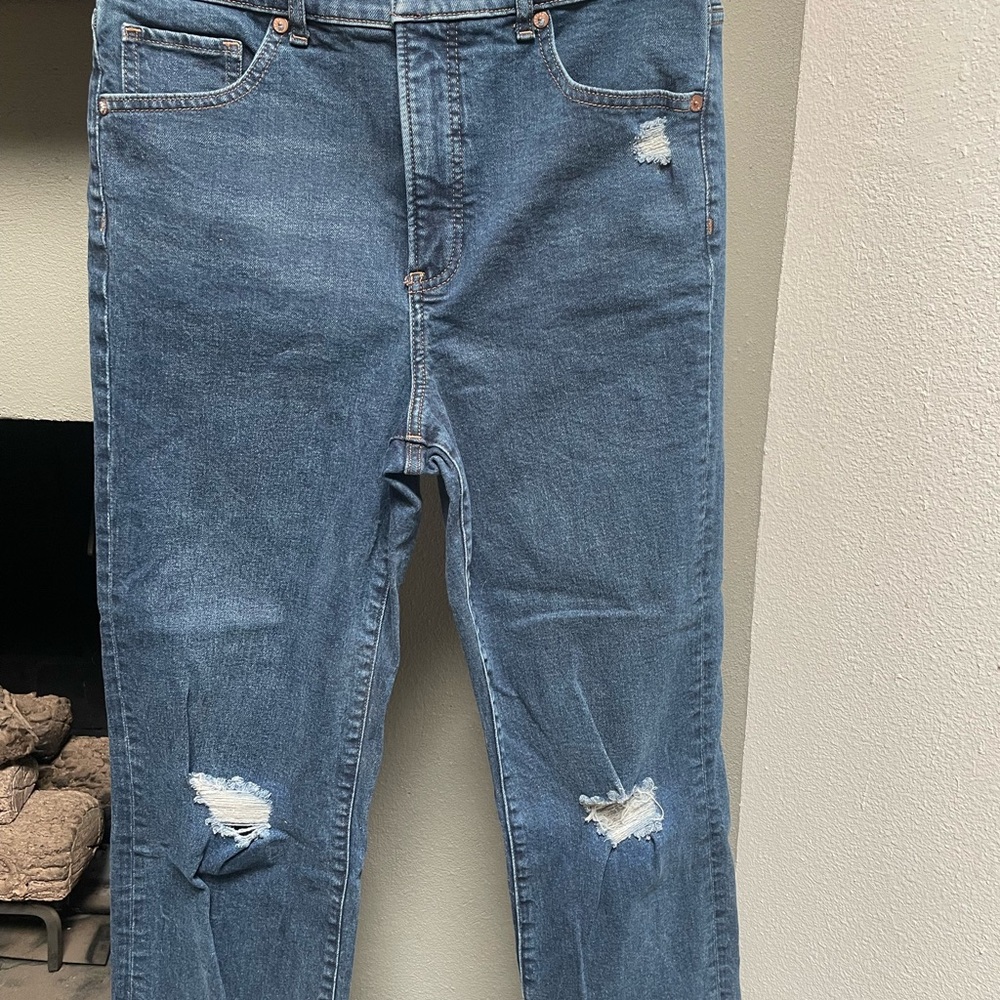 Distressed Blue Jeans